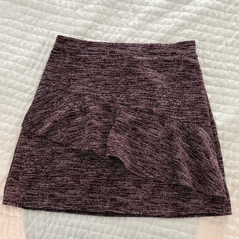 LOFT Textured Purple Mini Skirt